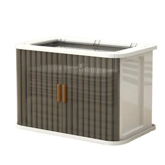 Folding Storage Box - Stackable Storage Bins, Multifunctional Foldable storage boxes with doors