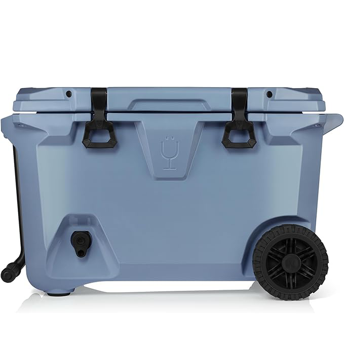 55qt Wheeled Hard Cooler with Built-in Drink Dispenser Tank and Tap - Perfect for Beach, Tailgating, Drinks, Camping, Sports Games, Parties and More