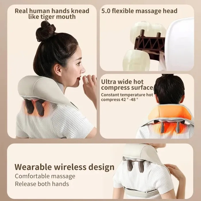 Electric shawl U-shaped pillow massager - Massagers for Neck and Shoulder with Heat, Deep 5D Kneading Shiatsu Neck and Back Massager